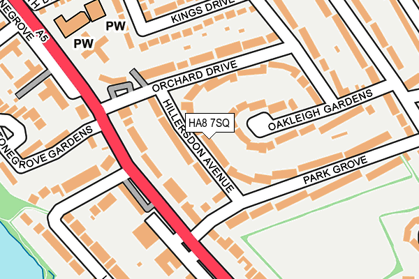 HA8 7SQ map - OS OpenMap – Local (Ordnance Survey)