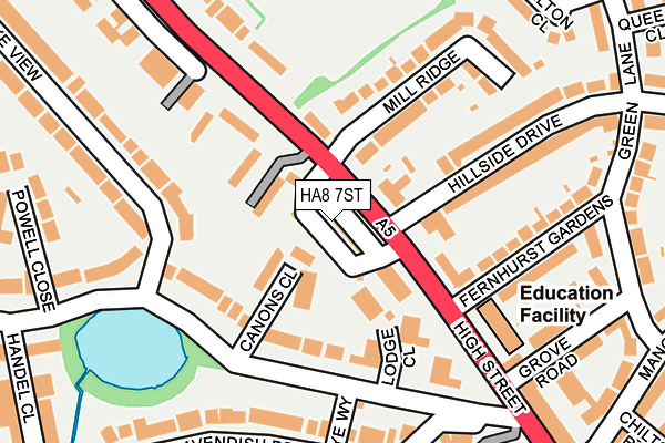 HA8 7ST map - OS OpenMap – Local (Ordnance Survey)