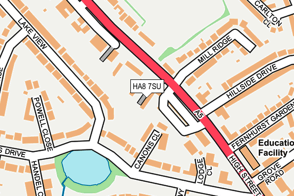 HA8 7SU map - OS OpenMap – Local (Ordnance Survey)