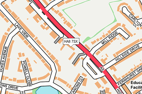 HA8 7SX map - OS OpenMap – Local (Ordnance Survey)