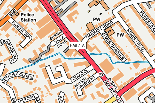 HA8 7TA map - OS OpenMap – Local (Ordnance Survey)