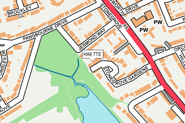 HA8 7TE map - OS OpenMap – Local (Ordnance Survey)