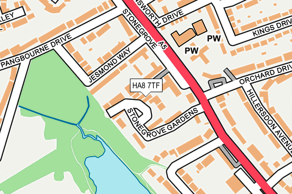 HA8 7TF map - OS OpenMap – Local (Ordnance Survey)