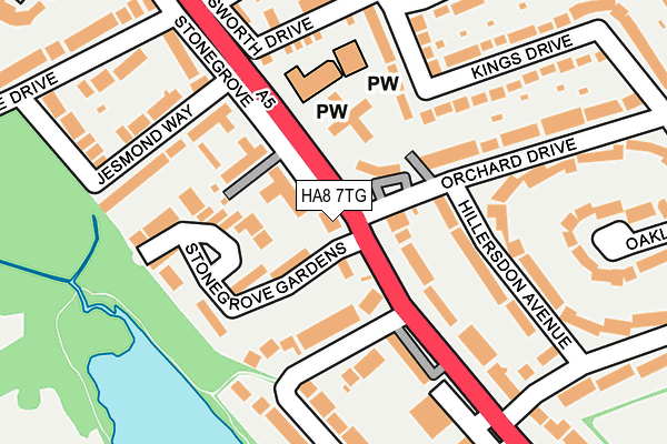 HA8 7TG map - OS OpenMap – Local (Ordnance Survey)