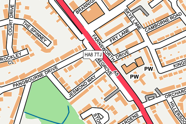 HA8 7TJ map - OS OpenMap – Local (Ordnance Survey)