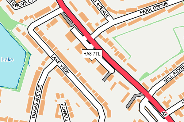 HA8 7TL map - OS OpenMap – Local (Ordnance Survey)