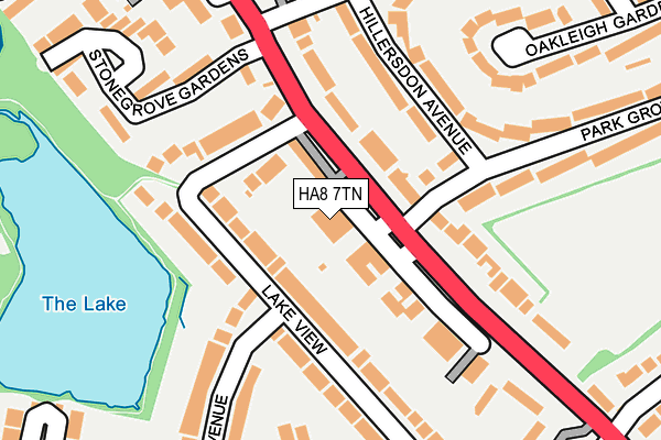 HA8 7TN map - OS OpenMap – Local (Ordnance Survey)