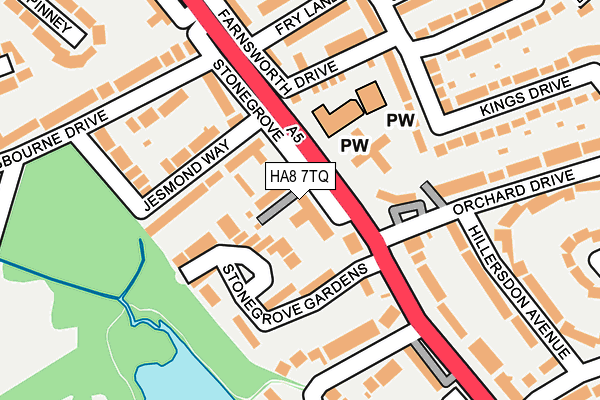 HA8 7TQ map - OS OpenMap – Local (Ordnance Survey)