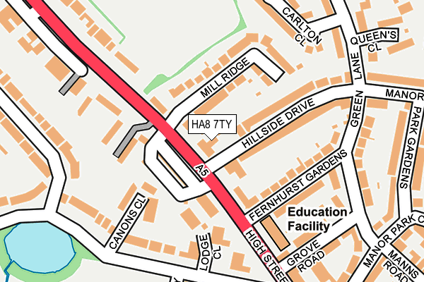 HA8 7TY map - OS OpenMap – Local (Ordnance Survey)