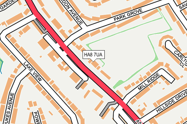 HA8 7UA map - OS OpenMap – Local (Ordnance Survey)