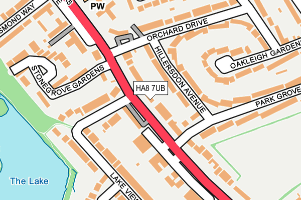 HA8 7UB map - OS OpenMap – Local (Ordnance Survey)