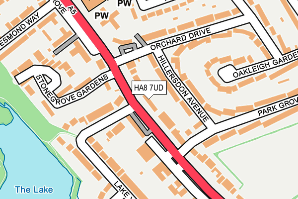HA8 7UD map - OS OpenMap – Local (Ordnance Survey)