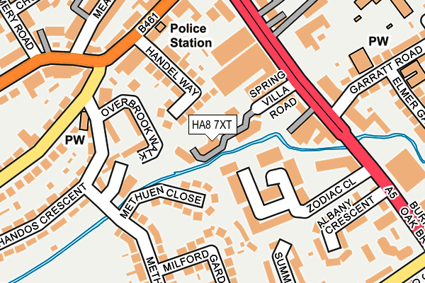 HA8 7XT map - OS OpenMap – Local (Ordnance Survey)