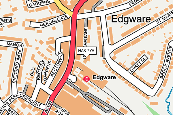 HA8 7YA map - OS OpenMap – Local (Ordnance Survey)