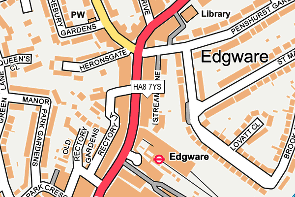 HA8 7YS map - OS OpenMap – Local (Ordnance Survey)