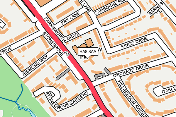 HA8 8AA map - OS OpenMap – Local (Ordnance Survey)