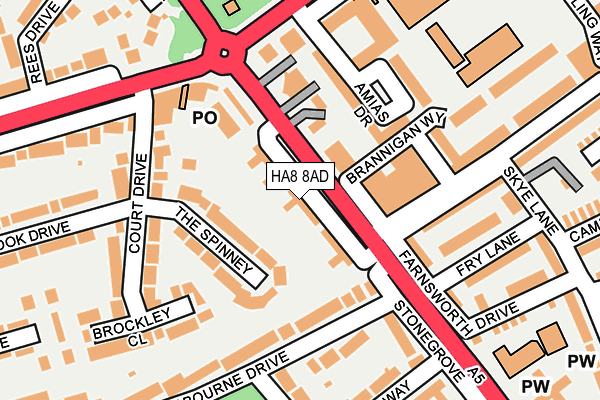 HA8 8AD map - OS OpenMap – Local (Ordnance Survey)