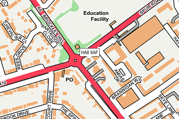 HA8 8AF map - OS OpenMap – Local (Ordnance Survey)