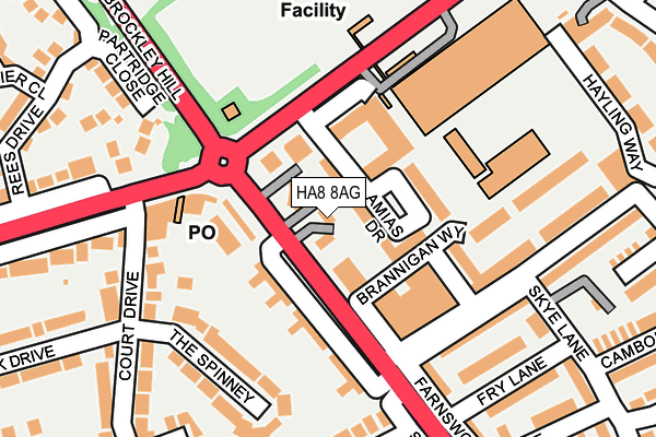 HA8 8AG map - OS OpenMap – Local (Ordnance Survey)