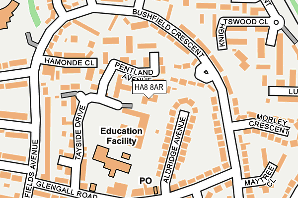 HA8 8AR map - OS OpenMap – Local (Ordnance Survey)