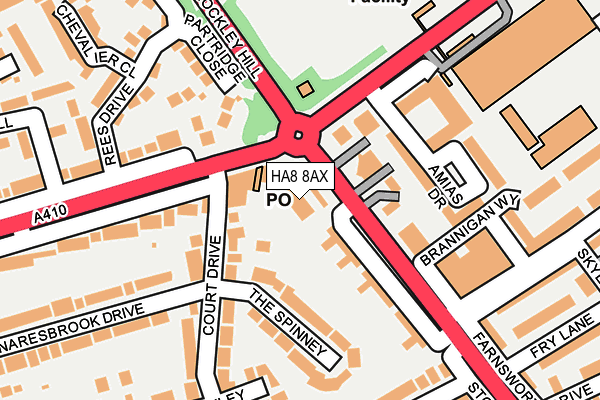 HA8 8AX map - OS OpenMap – Local (Ordnance Survey)