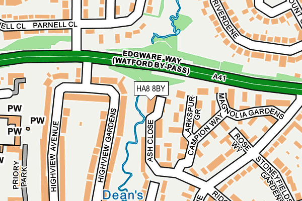 HA8 8BY map - OS OpenMap – Local (Ordnance Survey)