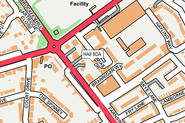 HA8 8DA map - OS OpenMap – Local (Ordnance Survey)