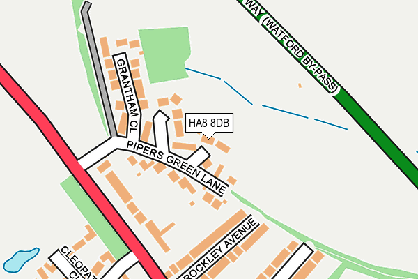 HA8 8DB map - OS OpenMap – Local (Ordnance Survey)