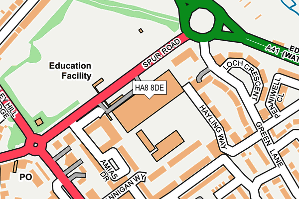 HA8 8DE map - OS OpenMap – Local (Ordnance Survey)
