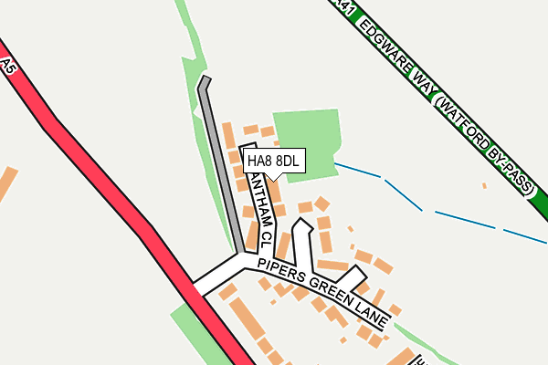 HA8 8DL map - OS OpenMap – Local (Ordnance Survey)