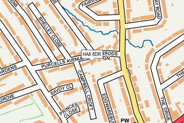 HA8 8DR map - OS OpenMap – Local (Ordnance Survey)