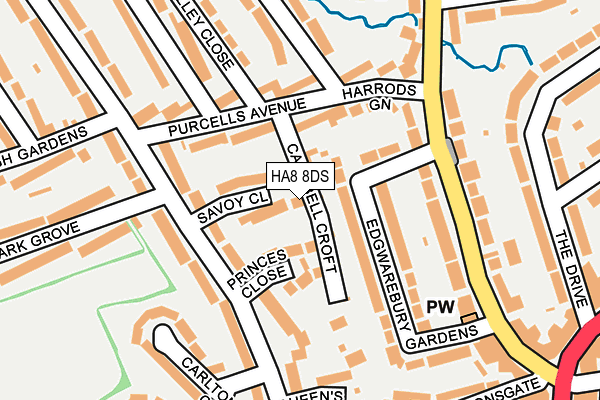 HA8 8DS map - OS OpenMap – Local (Ordnance Survey)