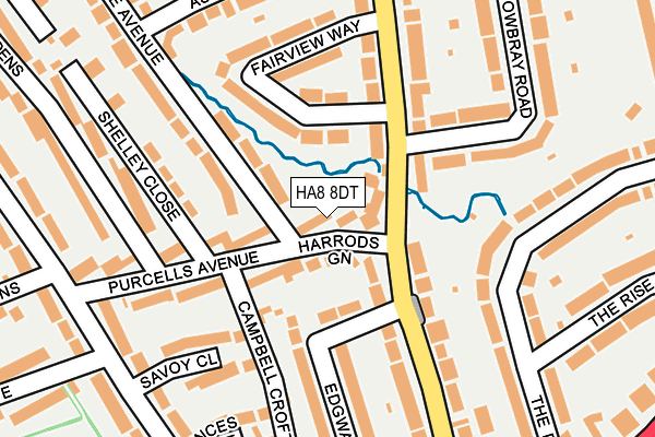 HA8 8DT map - OS OpenMap – Local (Ordnance Survey)