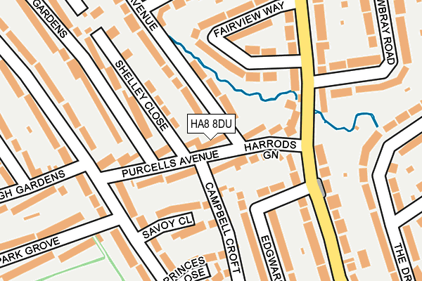 HA8 8DU map - OS OpenMap – Local (Ordnance Survey)