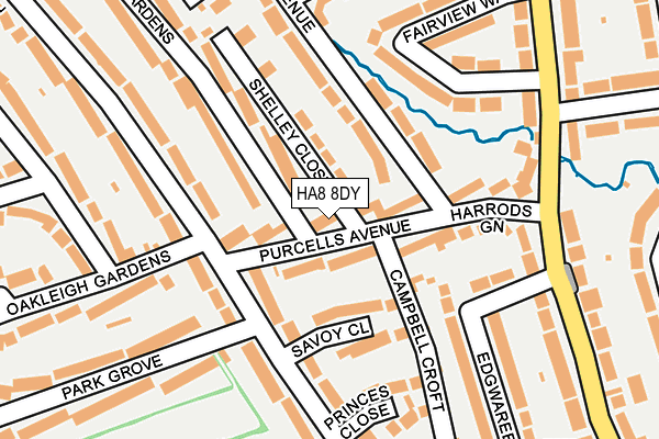 HA8 8DY map - OS OpenMap – Local (Ordnance Survey)