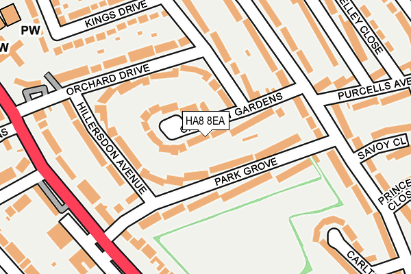 HA8 8EA map - OS OpenMap – Local (Ordnance Survey)