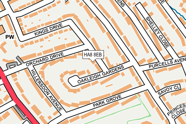 HA8 8EB map - OS OpenMap – Local (Ordnance Survey)