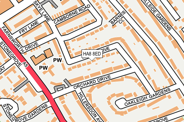 HA8 8ED map - OS OpenMap – Local (Ordnance Survey)