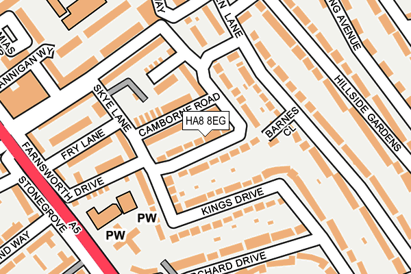 HA8 8EG map - OS OpenMap – Local (Ordnance Survey)