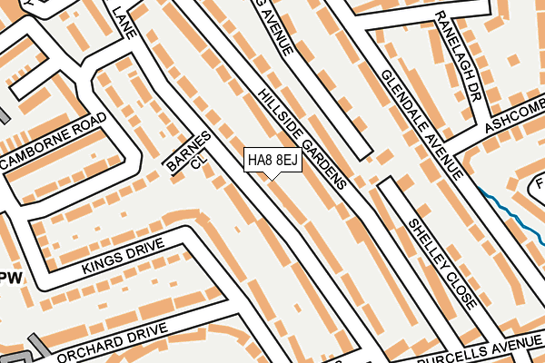 HA8 8EJ map - OS OpenMap – Local (Ordnance Survey)