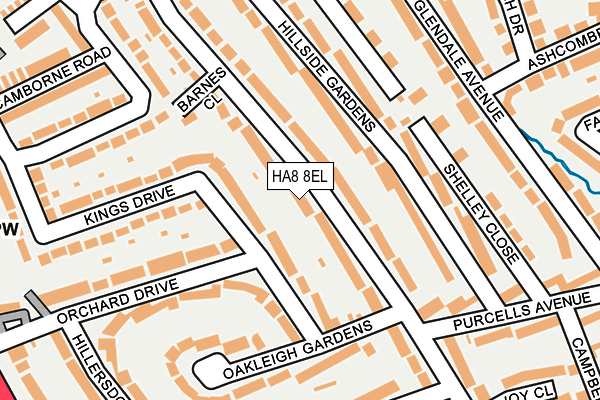 HA8 8EL map - OS OpenMap – Local (Ordnance Survey)