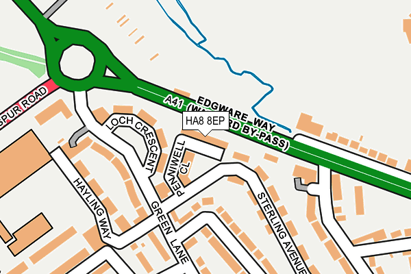 HA8 8EP map - OS OpenMap – Local (Ordnance Survey)