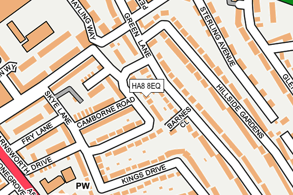 HA8 8EQ map - OS OpenMap – Local (Ordnance Survey)