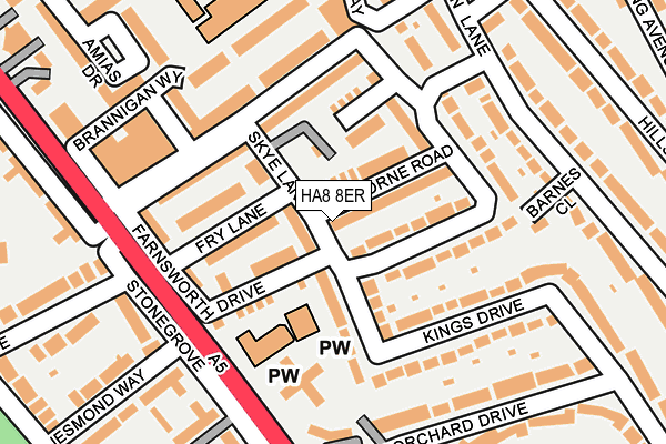 HA8 8ER map - OS OpenMap – Local (Ordnance Survey)