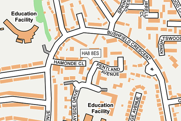 HA8 8ES map - OS OpenMap – Local (Ordnance Survey)