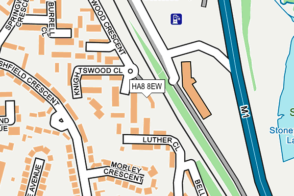 HA8 8EW map - OS OpenMap – Local (Ordnance Survey)