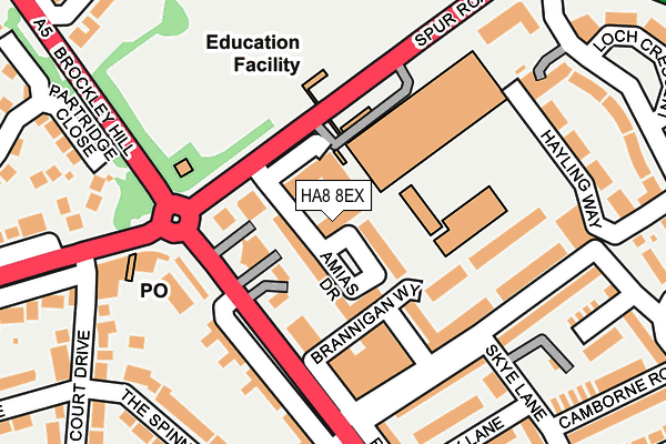 HA8 8EX map - OS OpenMap – Local (Ordnance Survey)