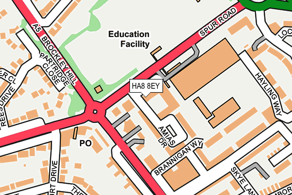 HA8 8EY map - OS OpenMap – Local (Ordnance Survey)