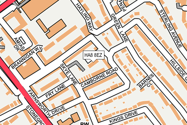 HA8 8EZ map - OS OpenMap – Local (Ordnance Survey)