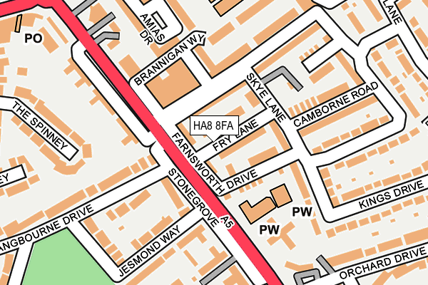 HA8 8FA map - OS OpenMap – Local (Ordnance Survey)
